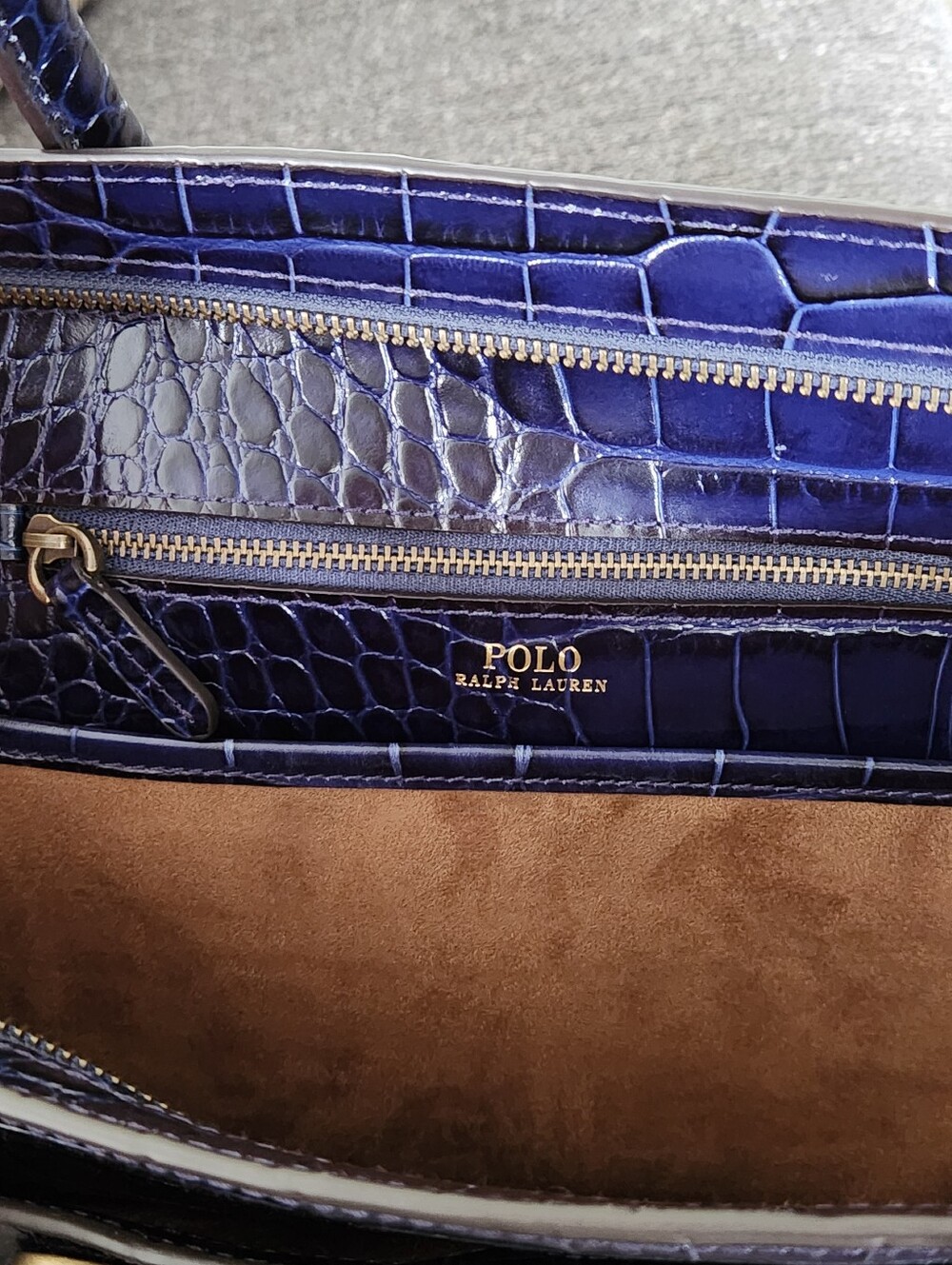 💙VERY HTF Polo Ralph Lauren💙 - Royal Blue Large Sloane Satchel Bag - Picture 15 of 16